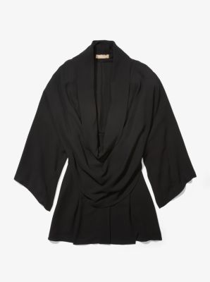 Silk-Georgette Cowl-Neck Blouse