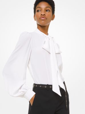 Silk Georgette Bow Blouse | Michael Kors