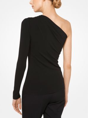 Asymmetric Stretch-Jersey Top image number 1