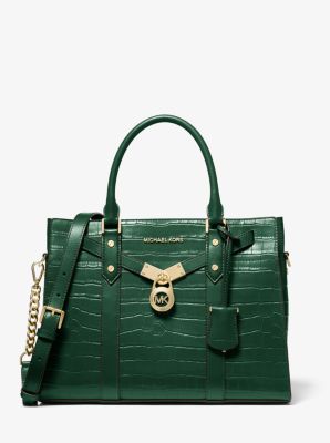 Nouveau Hamilton Large Crocodile Embossed Leather Satchel | Michael Kors