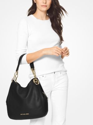 Michael Kors Lillie Large Leather Shoulder Bag (Vanilla)