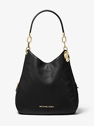 Lillie Large Pebbled Leather Shoulder Bag - BLACK - 30F0G0LT3L