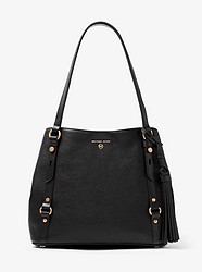 Carrie Large Pebbled Leather Shoulder Bag - BLACK - 30F0G1AE3L