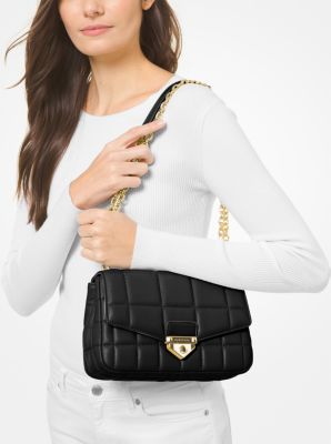 Bolso de hombro Soho grande de piel acolchada in NEGRO | Michael Kors