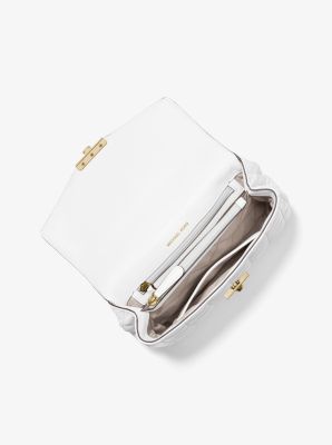 Grand sac &agrave; &eacute;paule SoHo en cuir matelass&eacute; in BLANC OPTIQUE | Michael Kors