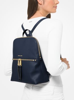 NWT Michael Kors Rhea Zip Medium Slim Backpack Pale Blue