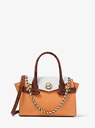 Carmen Small Color-Block Embossed Leather Belted Satchel - CIDER MULTI - 30F0GNMS0T
