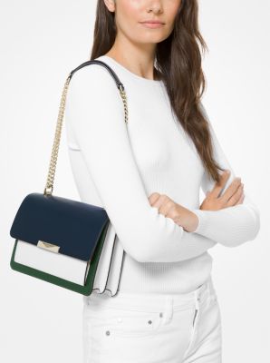 Jade Large Tri-color Leather Crossbody 