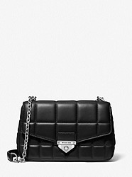 SoHo Large Quilted Leather Shoulder Bag - BLACK - 30F0S1SL3L