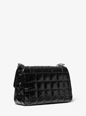 Greenwich Small Studded Crinkled Leather Crossbody Bag