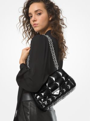 Greenwich Small Studded Crinkled Leather Crossbody Bag