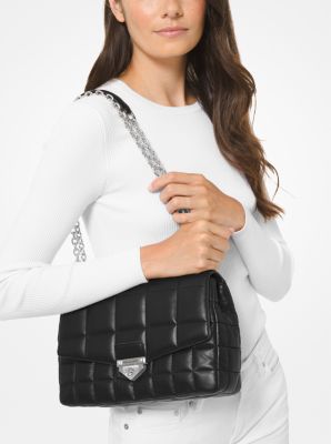 MICHAEL Michael Kors Quilted Chain Shoulder Bag in Black