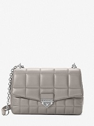 SoHo Extra-Large Quilted Leather Shoulder Bag - PEARL GREY - 30F0S1SL4L