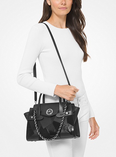 Carmen Small Patchwork Saffiano Leather Belted Satchel | Michael Kors