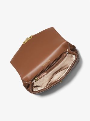 Michael Kors Soho Large Quilted Leather Shoulder Bag In Orange | ModeSens