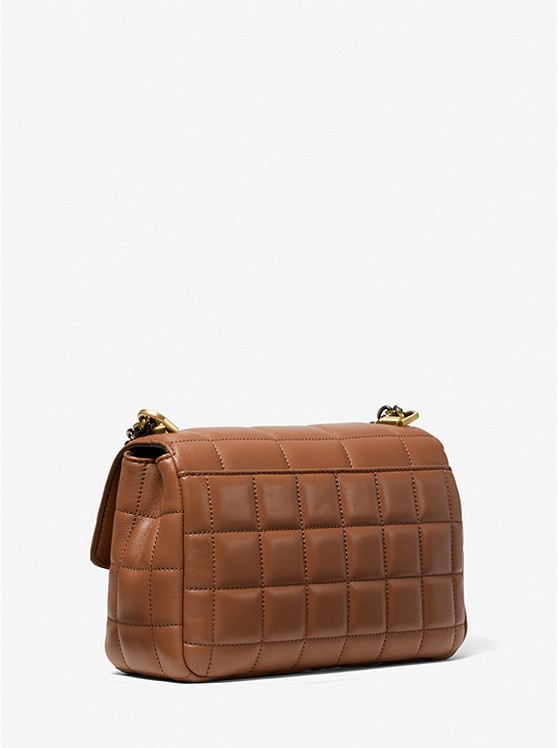 SoHo Large Quilted Leather Shoulder Bag Luggage