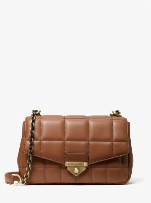 soho large quilted crinkled leather shoulder bag