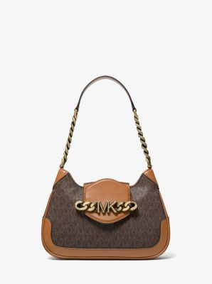 Michael Kors Hally Extra-small Embellished Logo Crossbody Bag in Brown