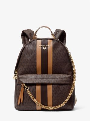 Michael Kors Slater Medium Logo Stripe Backpack In Brown | ModeSens