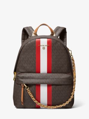 Slater Medium Signature Logo Stripe Backpack | Michael Kors