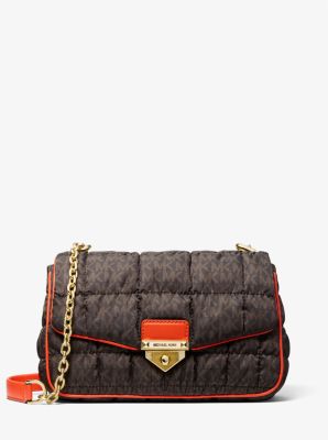 SoHo Large Quilted Signature Logo Nylon Shoulder Bag image number 0