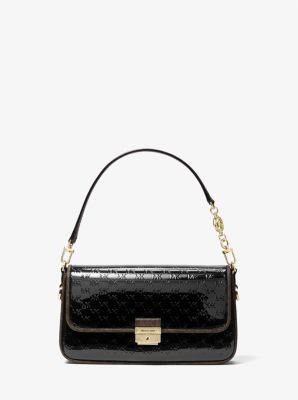 MICHAEL MICHAEL KORS Faux leather-trimmed logo-print coated-canvas shoulder  bag