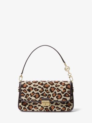Bradshaw Small Leopard Beaded Leather Convertible Shoulder Bag