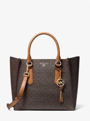 Ava Medium Fawn Leather Satchel Michael Kors