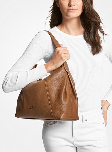 Sienna Large Pebbled Leather Shoulder Bag | Michael Kors