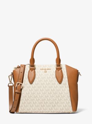 Sienna Medium Logo and Leather Messenger Bag | Michael Kors