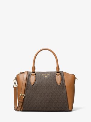 Sienna Medium Logo and Leather Satchel | Michael Kors