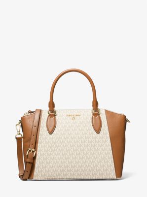 Borsa a mano Sienna media in pelle con logo image number 0