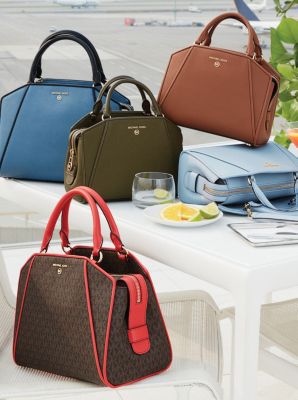 Cleo Small Saffiano Leather Satchel | Michael Kors Canada
