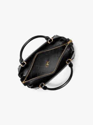 Michael Kors Hamilton Medium Brown Merlot Signature Satchel Crossbody  Handbag - ShopperBoard