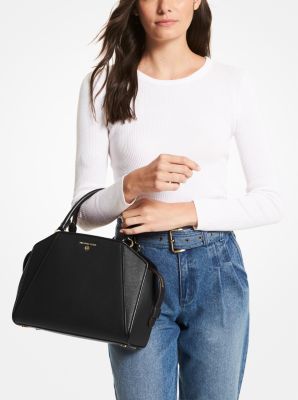 Cleo Small Saffiano Leather Satchel