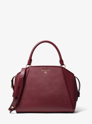 Cleo Medium Saffiano Leather Satchel | Michael Kors