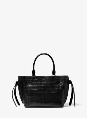 Hamilton Legacy Small Crocodile Embossed Leather Belted Satchel ...