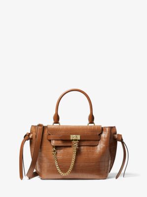 Henkeltasche Hamilton Legacy Small aus Leder mit Krokodilprägung und Gürteldetails image number 0