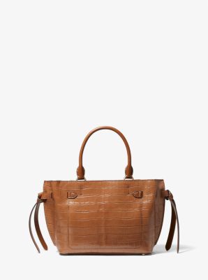 Henkeltasche Hamilton Legacy Small aus Leder mit Krokodilprägung und Gürteldetails image number 3