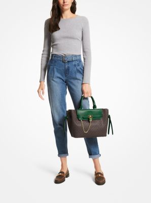 Hamilton Legacy Large Logo Belted Satchel in MOSS | Michael Kors