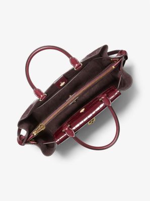 Henkeltasche Hamilton Legacy Large aus Leder mit Krokodilprägung und Gürteldetails image number 1
