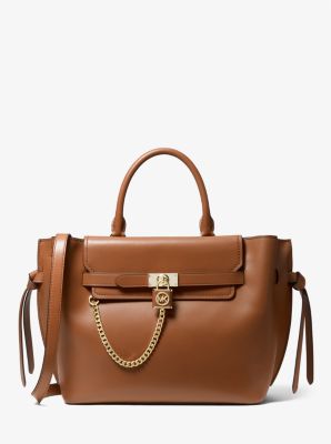 Bolso satchel Hamilton Legacy grande de piel con tiras decorativas image number 0