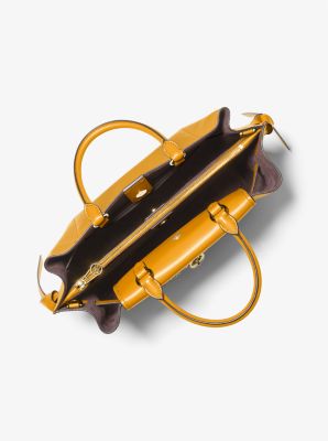 Bolso satchel Hamilton Legacy grande de piel con tiras decorativas in CALÉNDULA | Michael Kors