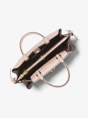 Hamilton Legacy Large Leather Belted Satchel in SOFT PINK | Michael Kors