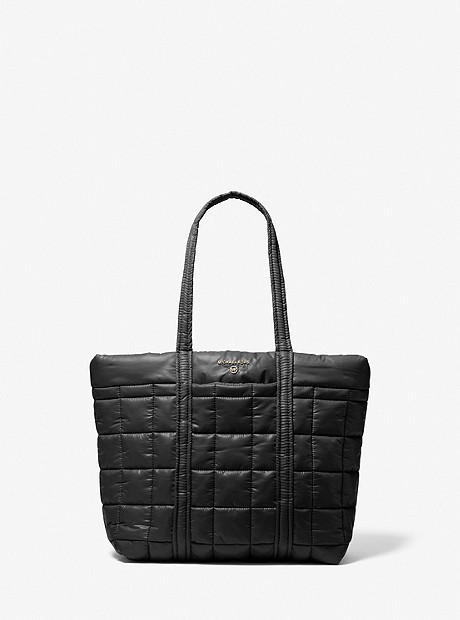 Stirling Small Quilted Recycled Polyester Tote Bag - BLACK - 30F1G9ST5B