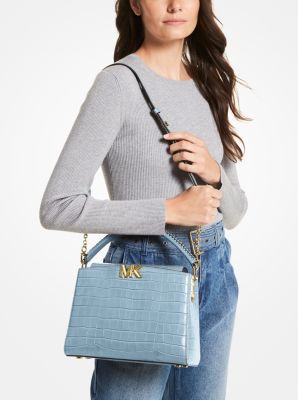Henkeltasche Karlie Medium aus Leder mit Krokodilprägung image number 2