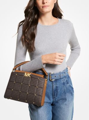 Michael Kors ☆ KARLIE MEDIUM STUDDED LOGO SATCHEL Review 