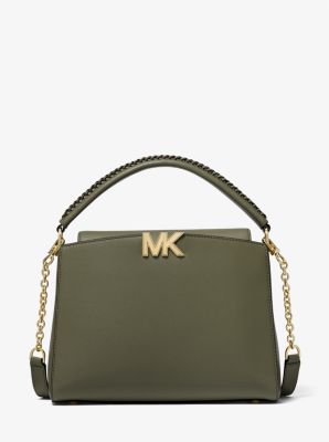 Bolso satchel Karlie mediano de piel in OLIVA | Michael Kors