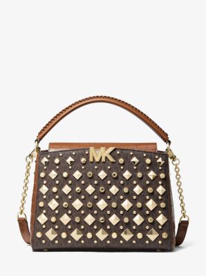 Karlie Medium Studded Logo Satchel Michael Kors