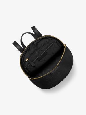Michael Kors Erin Large Backpack Black Pebbled Leather School Bag